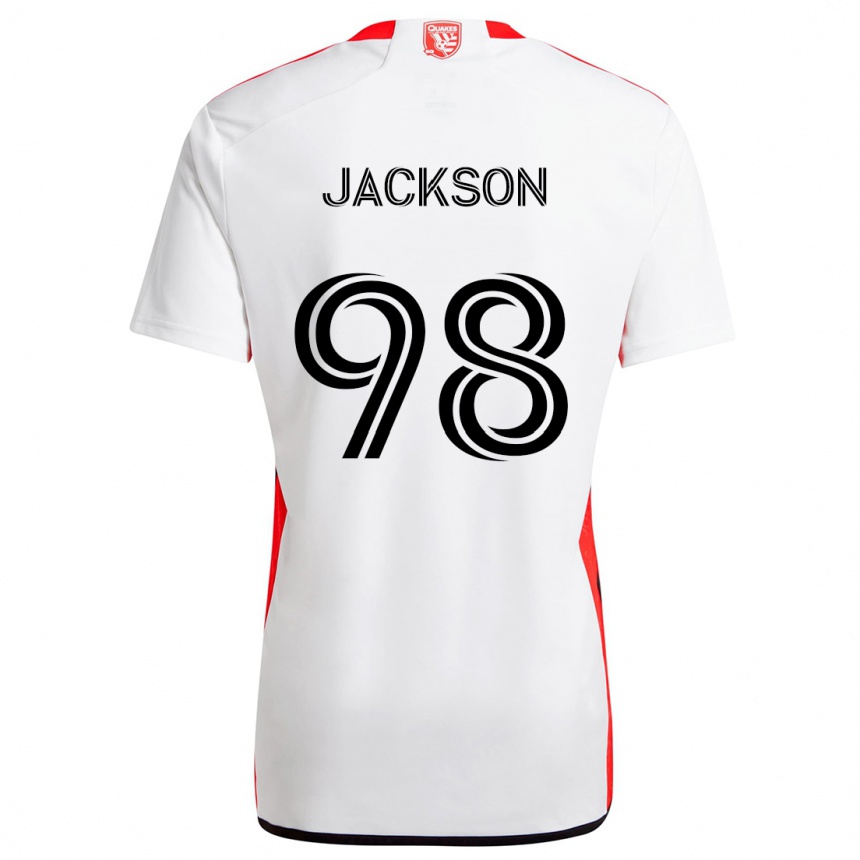 Vaikiškas Jacob Jackson #98 Balta Raudona Išvykos Marškinėliai 2024/25 T-Shirt