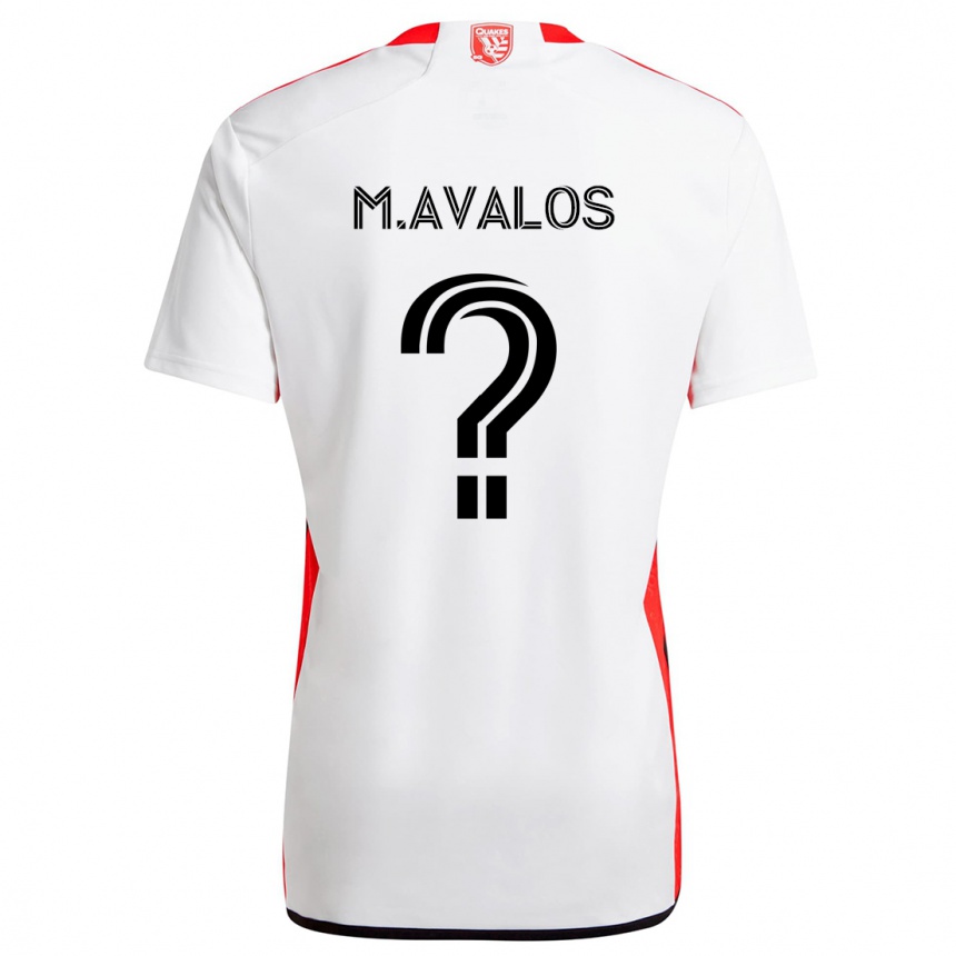 Vaikiškas Marcelo Avalos #0 Balta Raudona Išvykos Marškinėliai 2024/25 T-Shirt