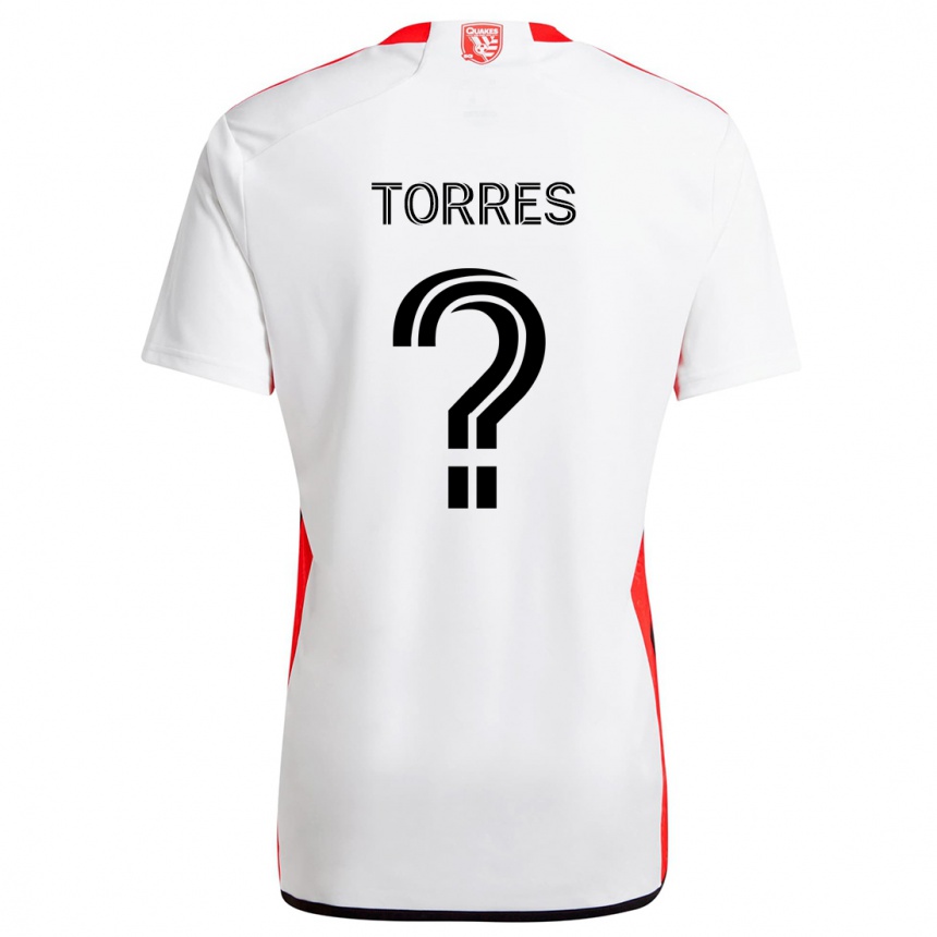 Vaikiškas Jorge Torres #0 Balta Raudona Išvykos Marškinėliai 2024/25 T-Shirt