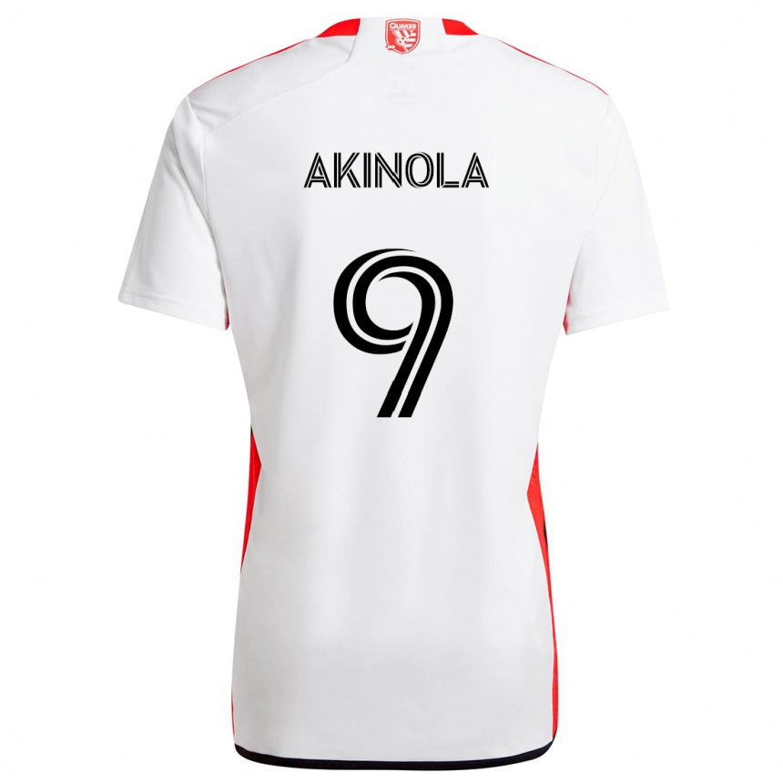 Vaikiškas Ayo Akinola #9 Balta Raudona Išvykos Marškinėliai 2024/25 T-Shirt