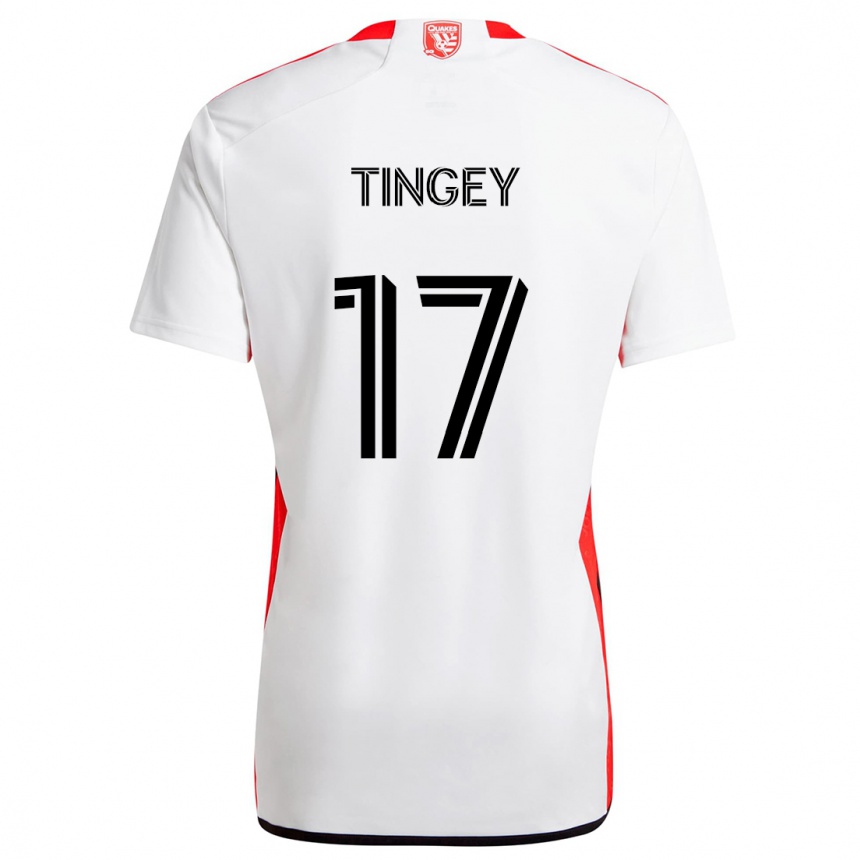 Vaikiškas Keegan Tingey #17 Balta Raudona Išvykos Marškinėliai 2024/25 T-Shirt