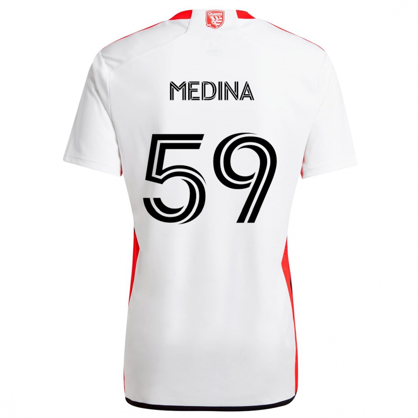 Vaikiškas Cruz Medina #59 Balta Raudona Išvykos Marškinėliai 2024/25 T-Shirt