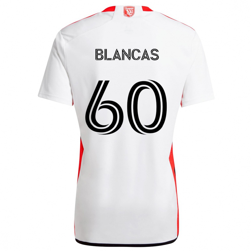 Vaikiškas Eduardo Blancas #60 Balta Raudona Išvykos Marškinėliai 2024/25 T-Shirt