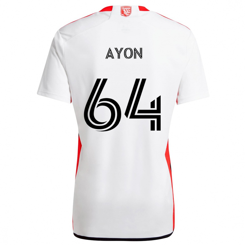 Vaikiškas Jerry Ayon #64 Balta Raudona Išvykos Marškinėliai 2024/25 T-Shirt