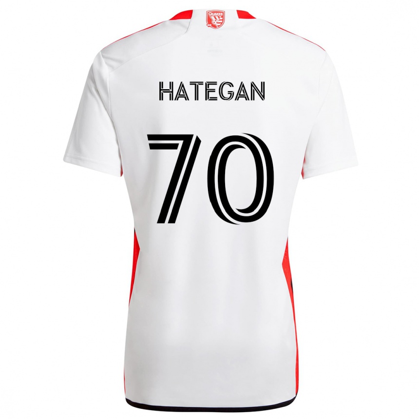 Vaikiškas Roberto Hategan #70 Balta Raudona Išvykos Marškinėliai 2024/25 T-Shirt