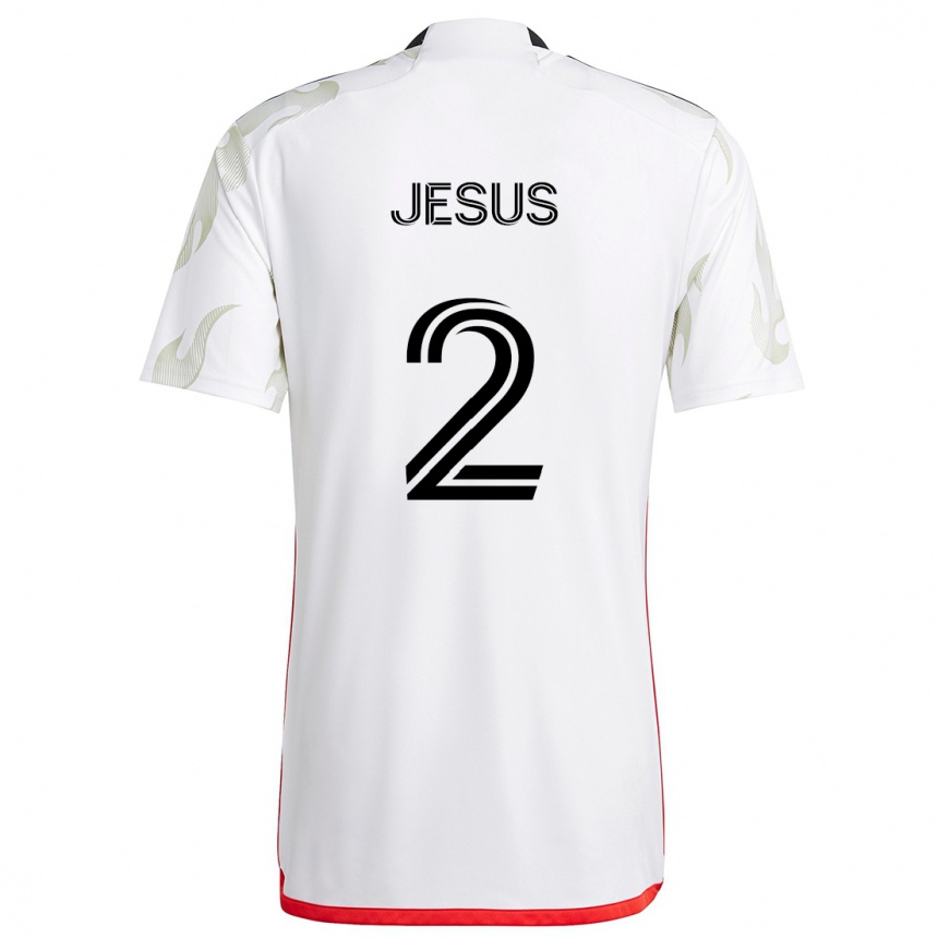 Vaikiškas Geovane Jesus #2 Balta Raudona Juoda Išvykos Marškinėliai 2024/25 T-Shirt