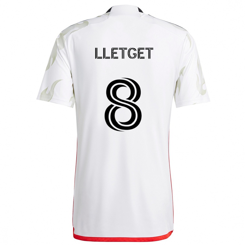 Vaikiškas Sebastian Lletget #8 Balta Raudona Juoda Išvykos Marškinėliai 2024/25 T-Shirt