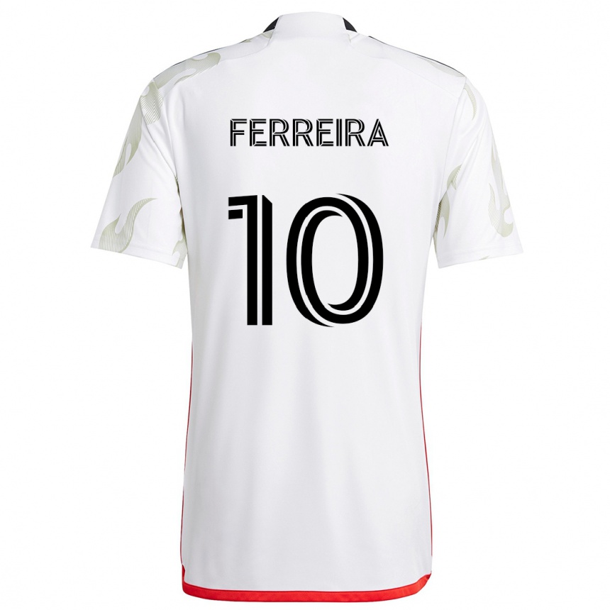 Vaikiškas Jesús Ferreira #10 Balta Raudona Juoda Išvykos Marškinėliai 2024/25 T-Shirt