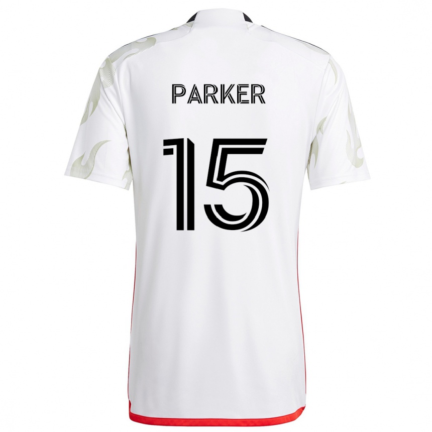 Vaikiškas Isaiah Parker #15 Balta Raudona Juoda Išvykos Marškinėliai 2024/25 T-Shirt