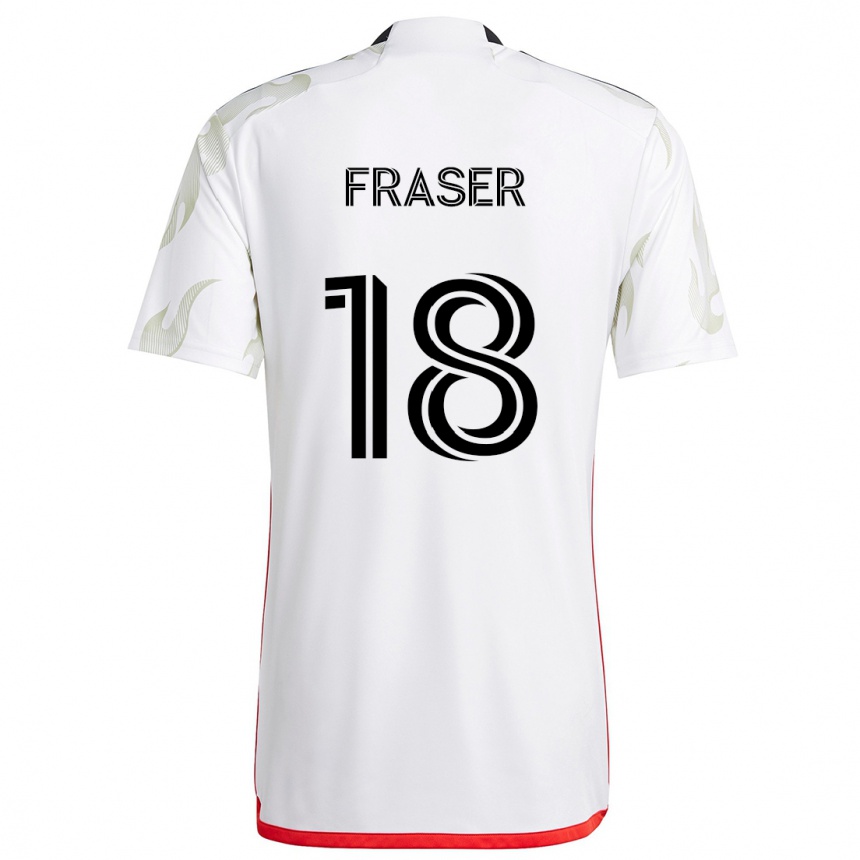 Vaikiškas Liam Fraser #18 Balta Raudona Juoda Išvykos Marškinėliai 2024/25 T-Shirt