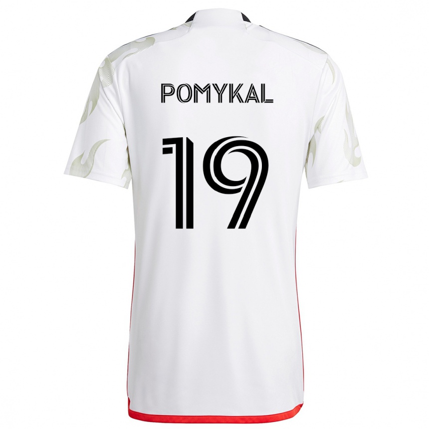 Vaikiškas Paxton Pomykal #19 Balta Raudona Juoda Išvykos Marškinėliai 2024/25 T-Shirt