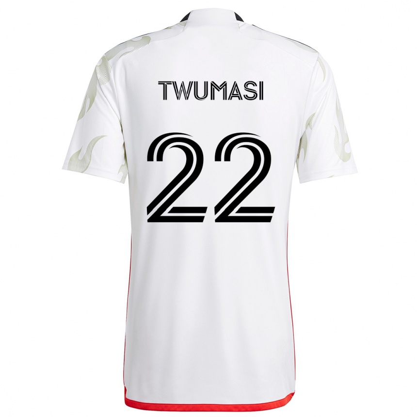 Vaikiškas Ema Twumasi #22 Balta Raudona Juoda Išvykos Marškinėliai 2024/25 T-Shirt