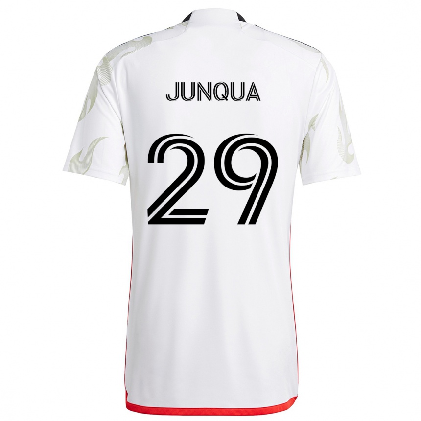 Vaikiškas Sam Junqua #29 Balta Raudona Juoda Išvykos Marškinėliai 2024/25 T-Shirt