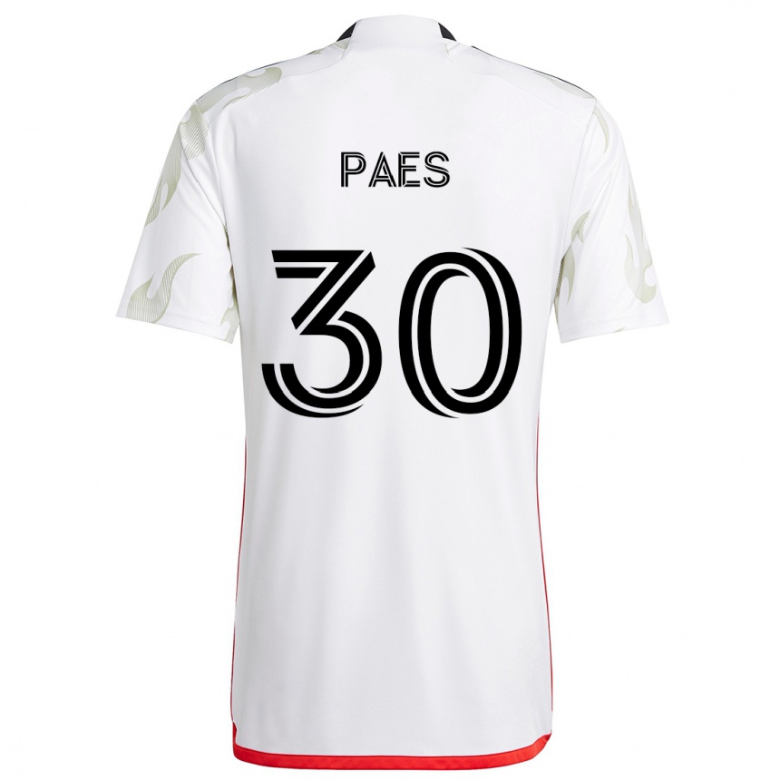 Vaikiškas Maarten Paes #30 Balta Raudona Juoda Išvykos Marškinėliai 2024/25 T-Shirt