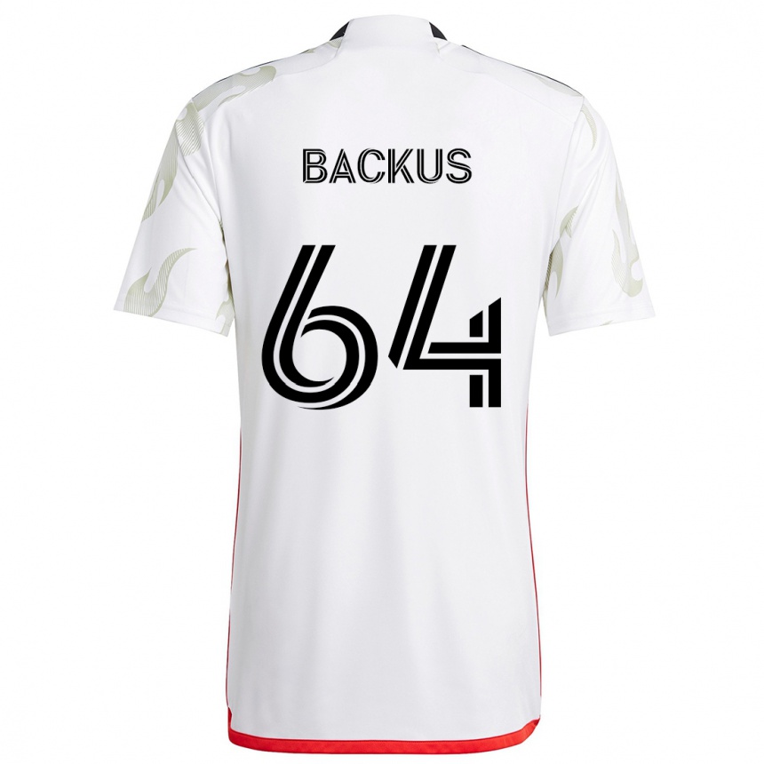 Vaikiškas Braeden Backus #64 Balta Raudona Juoda Išvykos Marškinėliai 2024/25 T-Shirt