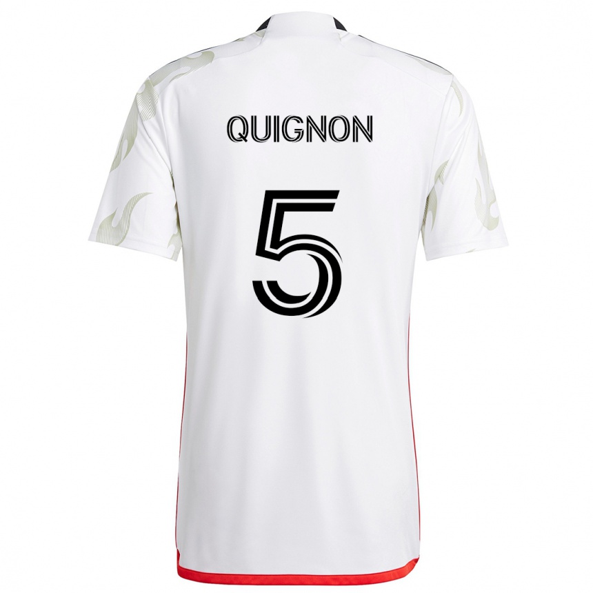 Vaikiškas Facundo Quignón #5 Balta Raudona Juoda Išvykos Marškinėliai 2024/25 T-Shirt