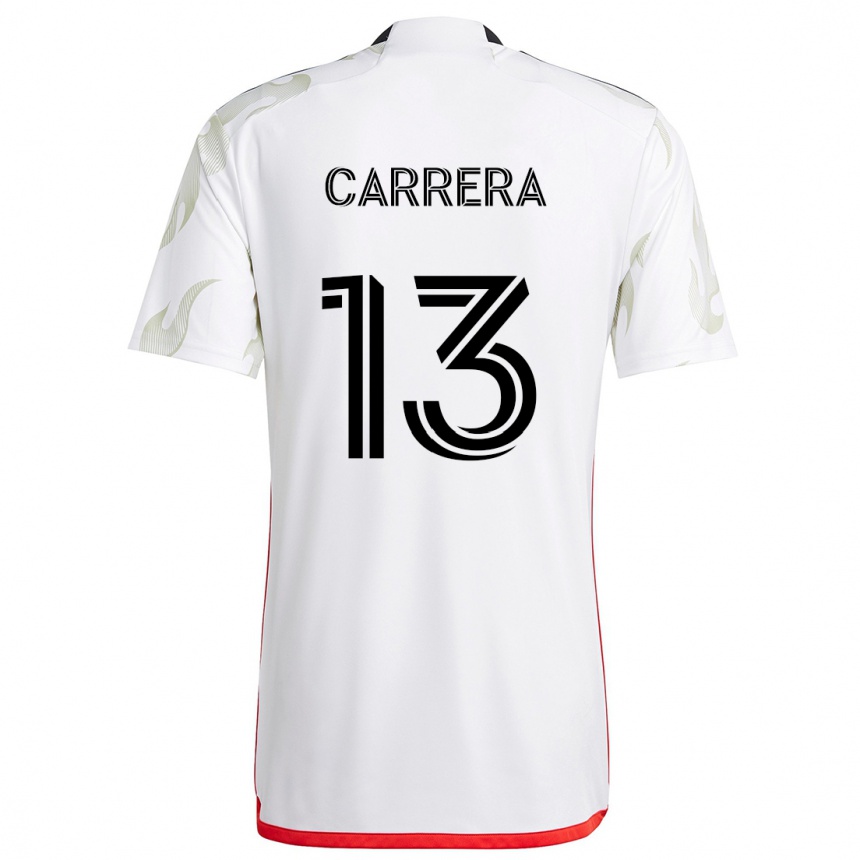 Vaikiškas Antonio Carrera #13 Balta Raudona Juoda Išvykos Marškinėliai 2024/25 T-Shirt