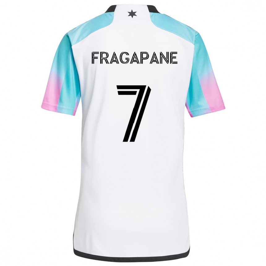 Vaikiškas Franco Fragapane #7 Balta Mėlyna Juoda Išvykos Marškinėliai 2024/25 T-Shirt