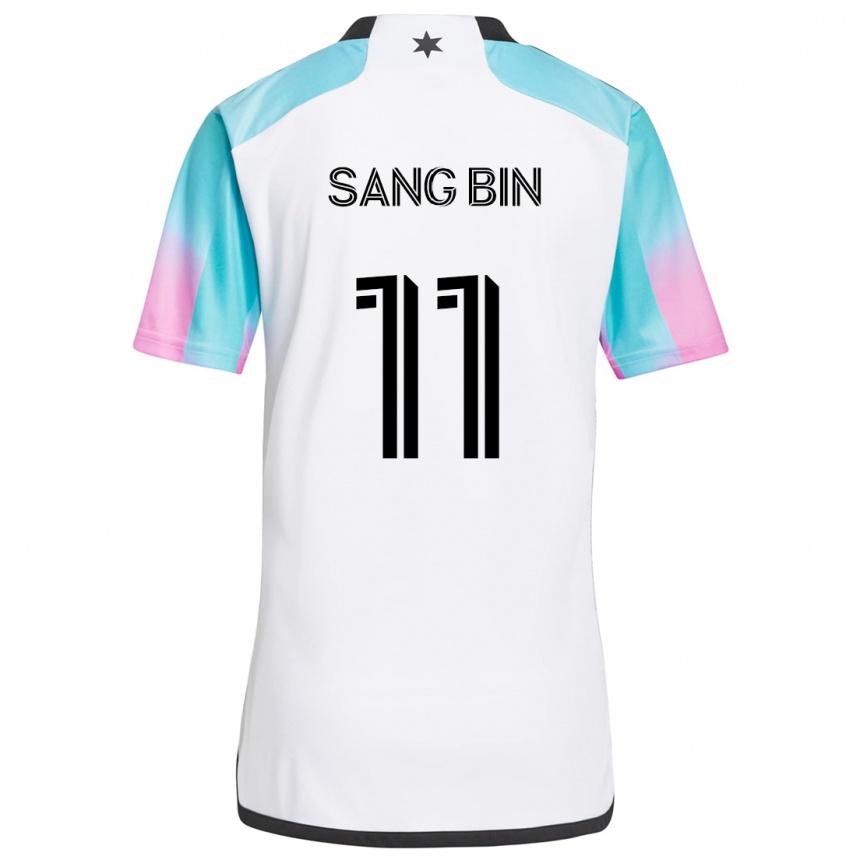 Vaikiškas Sang-Bin Jeong #11 Balta Mėlyna Juoda Išvykos Marškinėliai 2024/25 T-Shirt