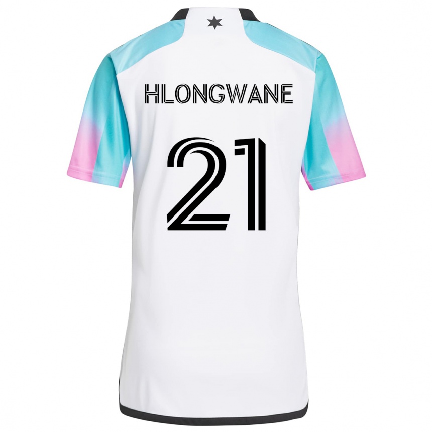 Vaikiškas Bongokuhle Hlongwane #21 Balta Mėlyna Juoda Išvykos Marškinėliai 2024/25 T-Shirt