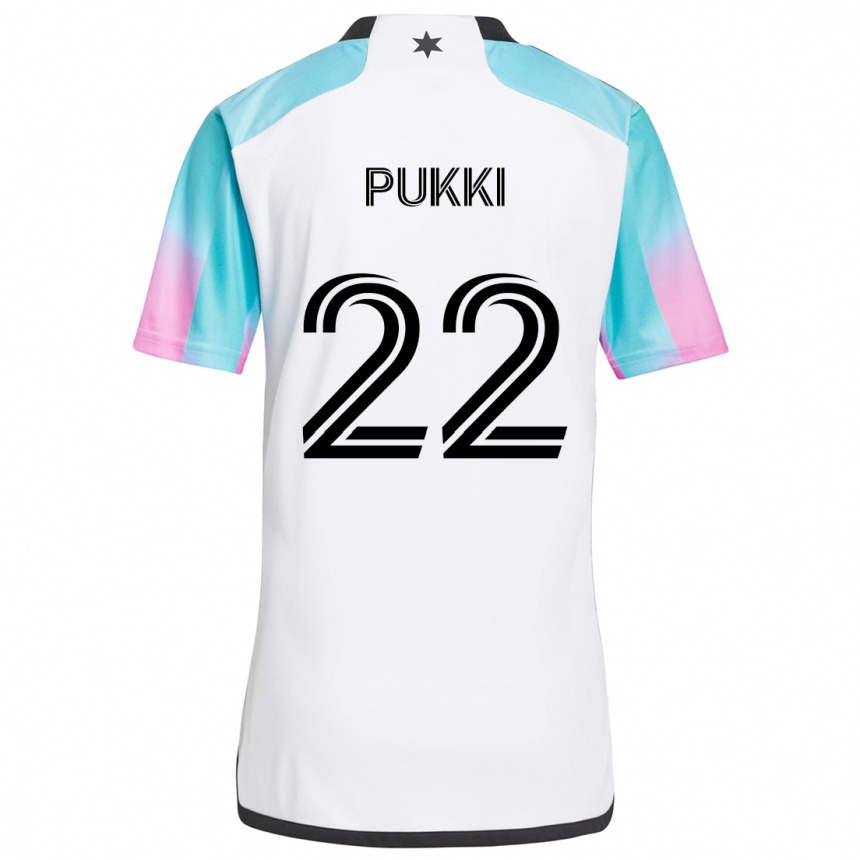 Vaikiškas Teemu Pukki #22 Balta Mėlyna Juoda Išvykos Marškinėliai 2024/25 T-Shirt