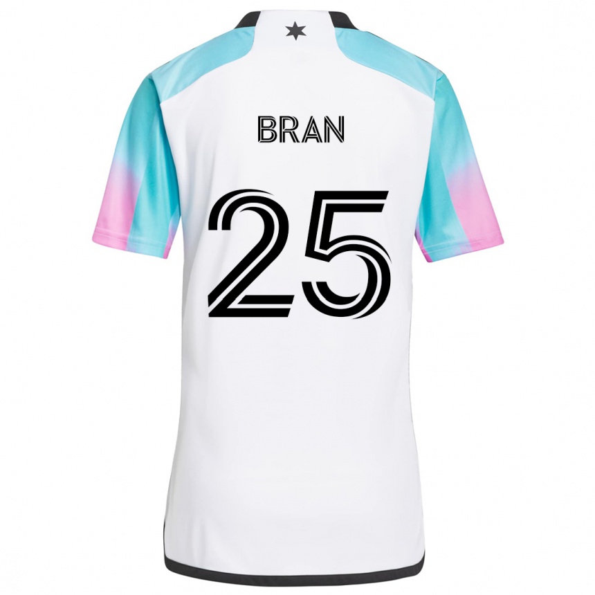 Vaikiškas Alejandro Bran #25 Balta Mėlyna Juoda Išvykos Marškinėliai 2024/25 T-Shirt