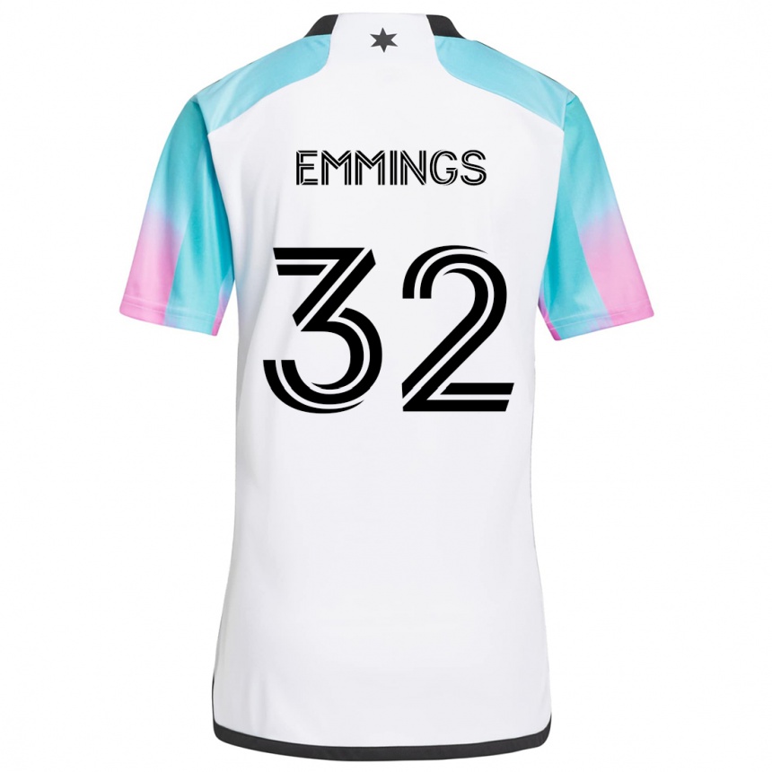 Vaikiškas Fred Emmings #32 Balta Mėlyna Juoda Išvykos Marškinėliai 2024/25 T-Shirt