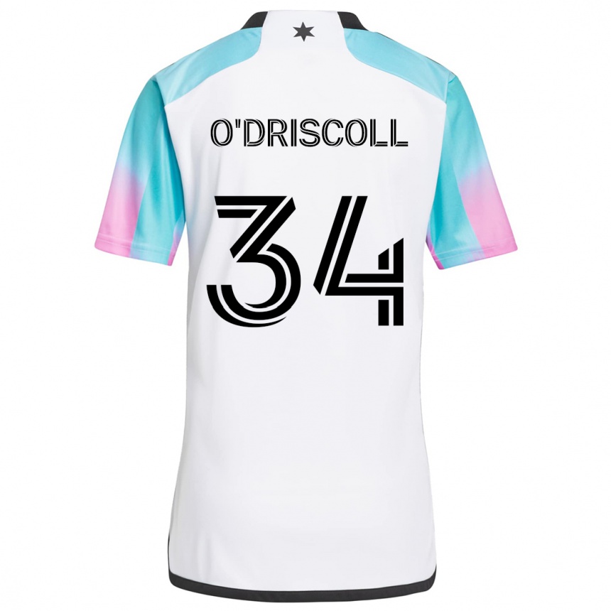 Vaikiškas Rory O'driscoll #34 Balta Mėlyna Juoda Išvykos Marškinėliai 2024/25 T-Shirt