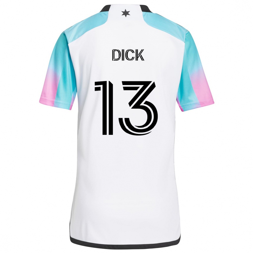 Vaikiškas Eric Dick #13 Balta Mėlyna Juoda Išvykos Marškinėliai 2024/25 T-Shirt