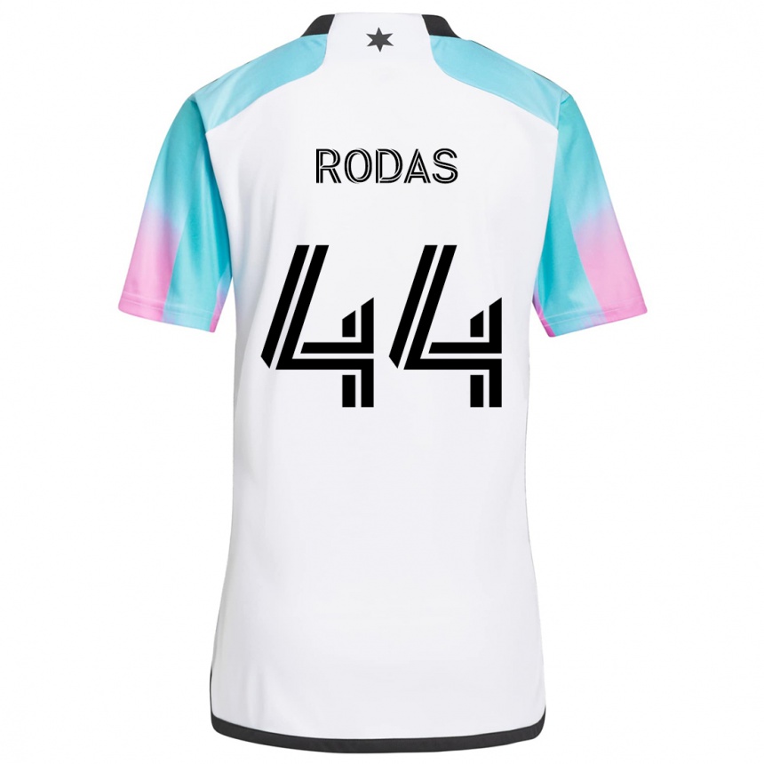 Vaikiškas Geremy Rodas #44 Balta Mėlyna Juoda Išvykos Marškinėliai 2024/25 T-Shirt