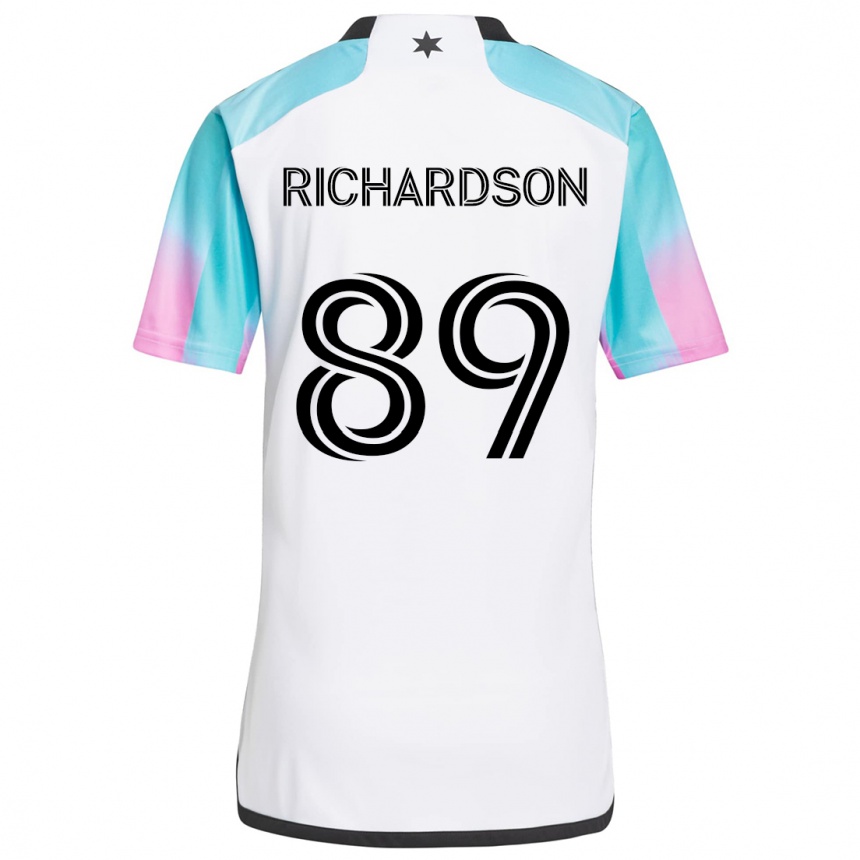 Vaikiškas Nick Richardson #89 Balta Mėlyna Juoda Išvykos Marškinėliai 2024/25 T-Shirt