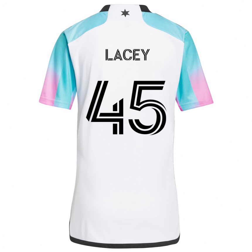 Vaikiškas Kameron Lacey #45 Balta Mėlyna Juoda Išvykos Marškinėliai 2024/25 T-Shirt