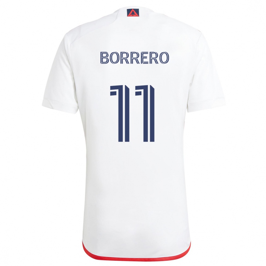 Vaikiškas Dylan Borrero #11 Balta Raudona Išvykos Marškinėliai 2024/25 T-Shirt