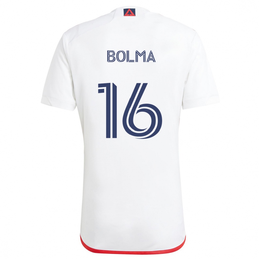 Vaikiškas Josh Bolma #16 Balta Raudona Išvykos Marškinėliai 2024/25 T-Shirt