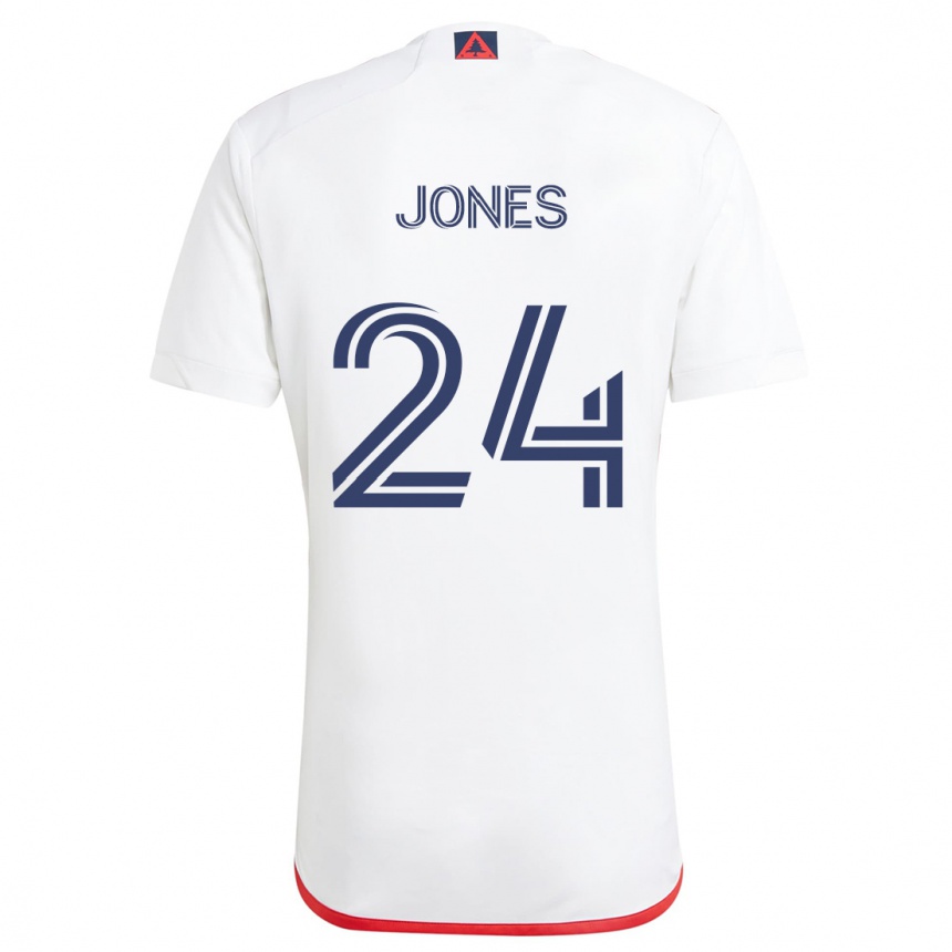 Vaikiškas Dejuan Jones #24 Balta Raudona Išvykos Marškinėliai 2024/25 T-Shirt