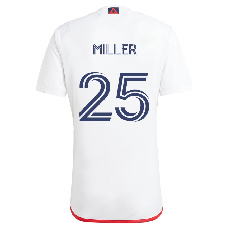 Vaikiškas Peyton Miller #25 Balta Raudona Išvykos Marškinėliai 2024/25 T-Shirt