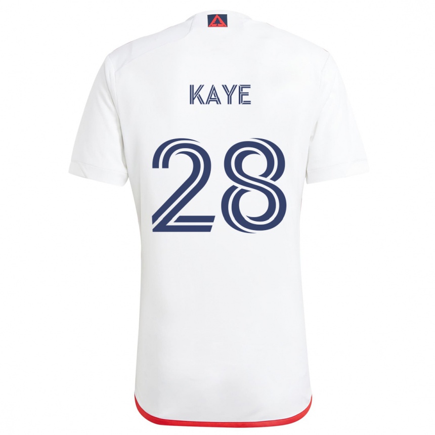 Vaikiškas Mark-Anthony Kaye #28 Balta Raudona Išvykos Marškinėliai 2024/25 T-Shirt