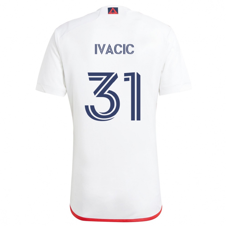 Vaikiškas Aljaz Ivacic #31 Balta Raudona Išvykos Marškinėliai 2024/25 T-Shirt