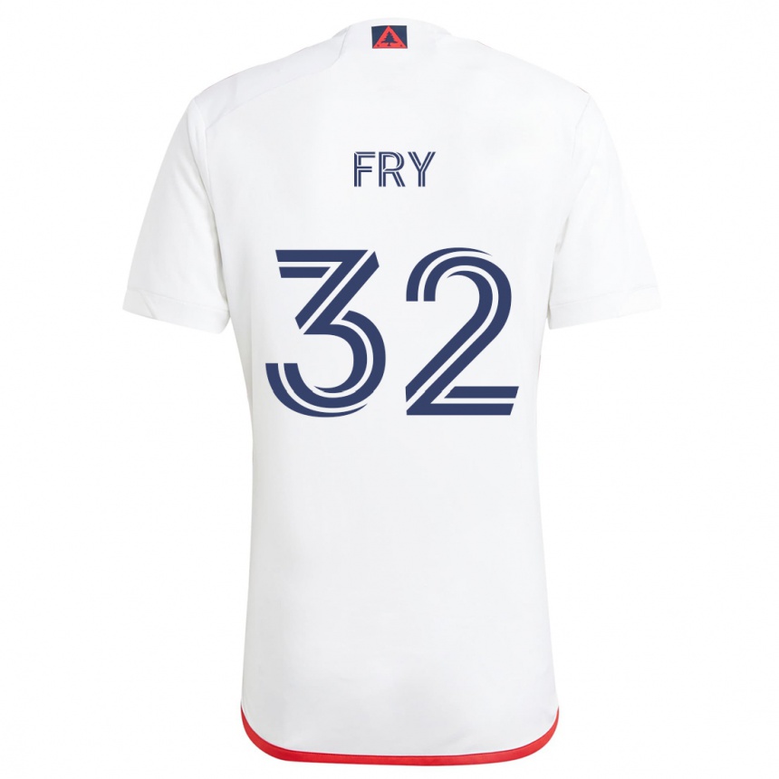 Vaikiškas Malcolm Fry #32 Balta Raudona Išvykos Marškinėliai 2024/25 T-Shirt