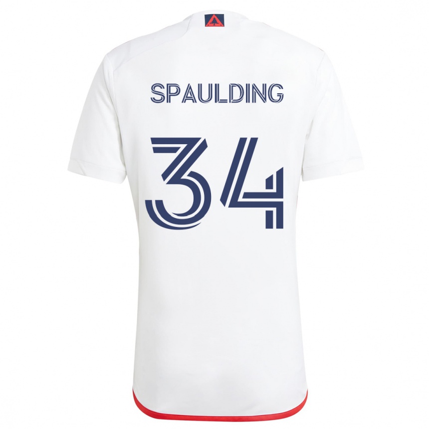 Vaikiškas Ryan Spaulding #34 Balta Raudona Išvykos Marškinėliai 2024/25 T-Shirt