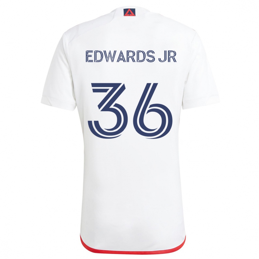 Vaikiškas Earl Edwards Jr. #36 Balta Raudona Išvykos Marškinėliai 2024/25 T-Shirt