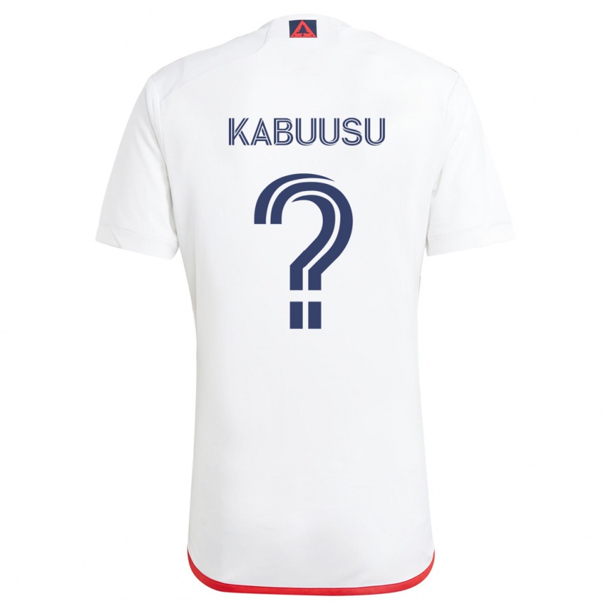 Vaikiškas Jamie Kabuusu #0 Balta Raudona Išvykos Marškinėliai 2024/25 T-Shirt