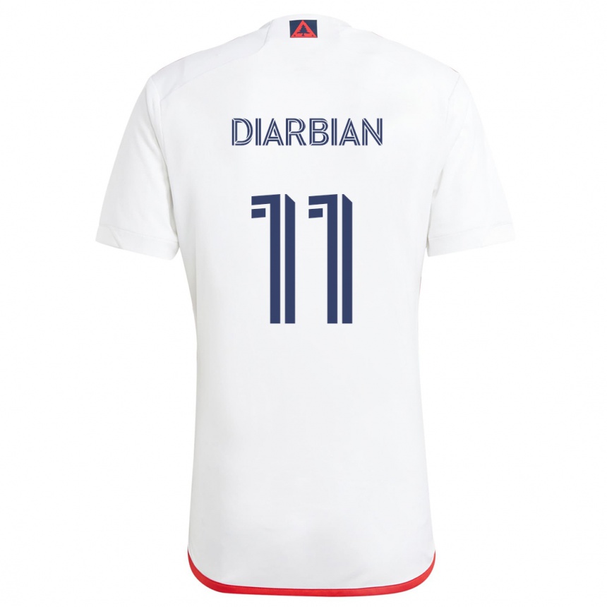 Vaikiškas Gevork Diarbian #11 Balta Raudona Išvykos Marškinėliai 2024/25 T-Shirt