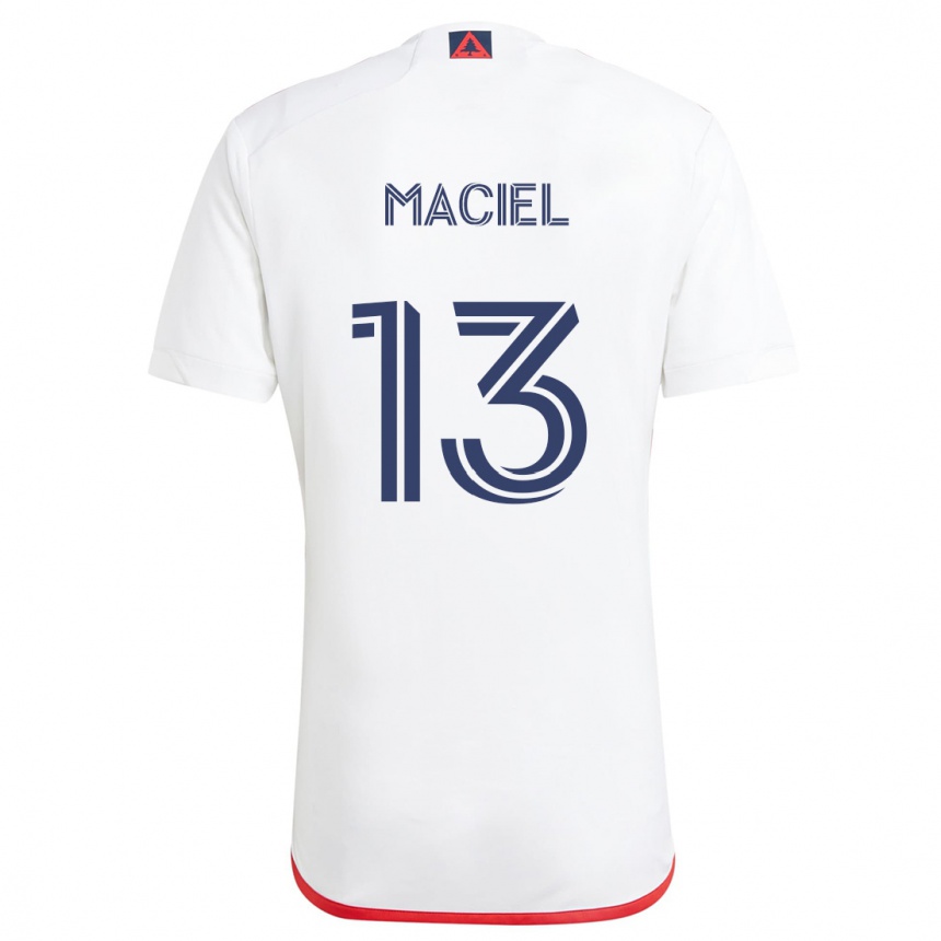 Vaikiškas Maciel #13 Balta Raudona Išvykos Marškinėliai 2024/25 T-Shirt