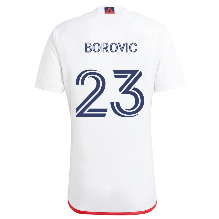 Vaikiškas Luka Borovic #23 Balta Raudona Išvykos Marškinėliai 2024/25 T-Shirt