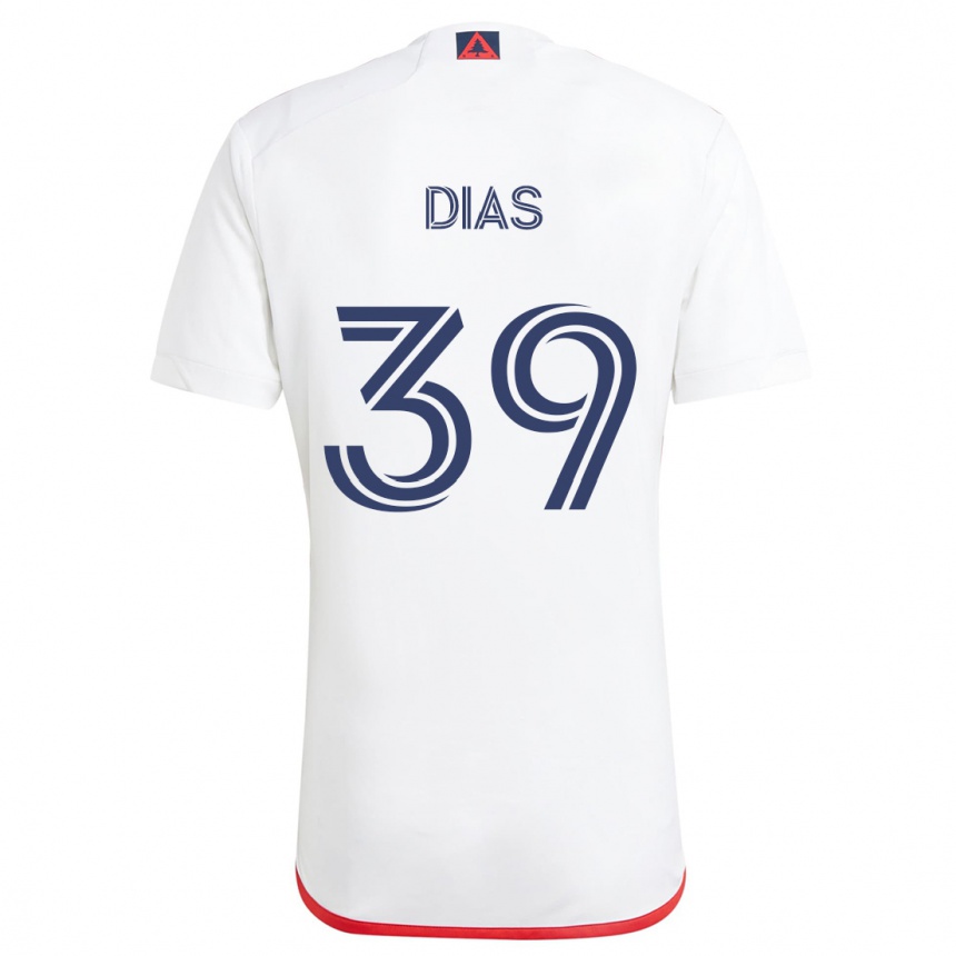 Vaikiškas Marcos Dias #39 Balta Raudona Išvykos Marškinėliai 2024/25 T-Shirt