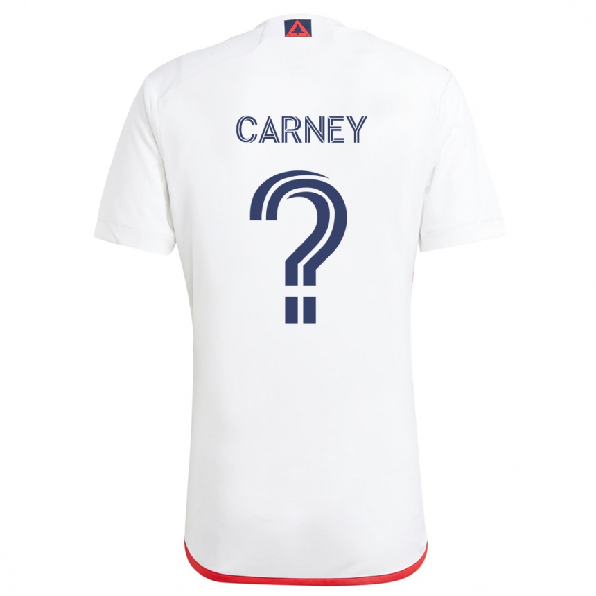 Vaikiškas Ryan Carney #0 Balta Raudona Išvykos Marškinėliai 2024/25 T-Shirt