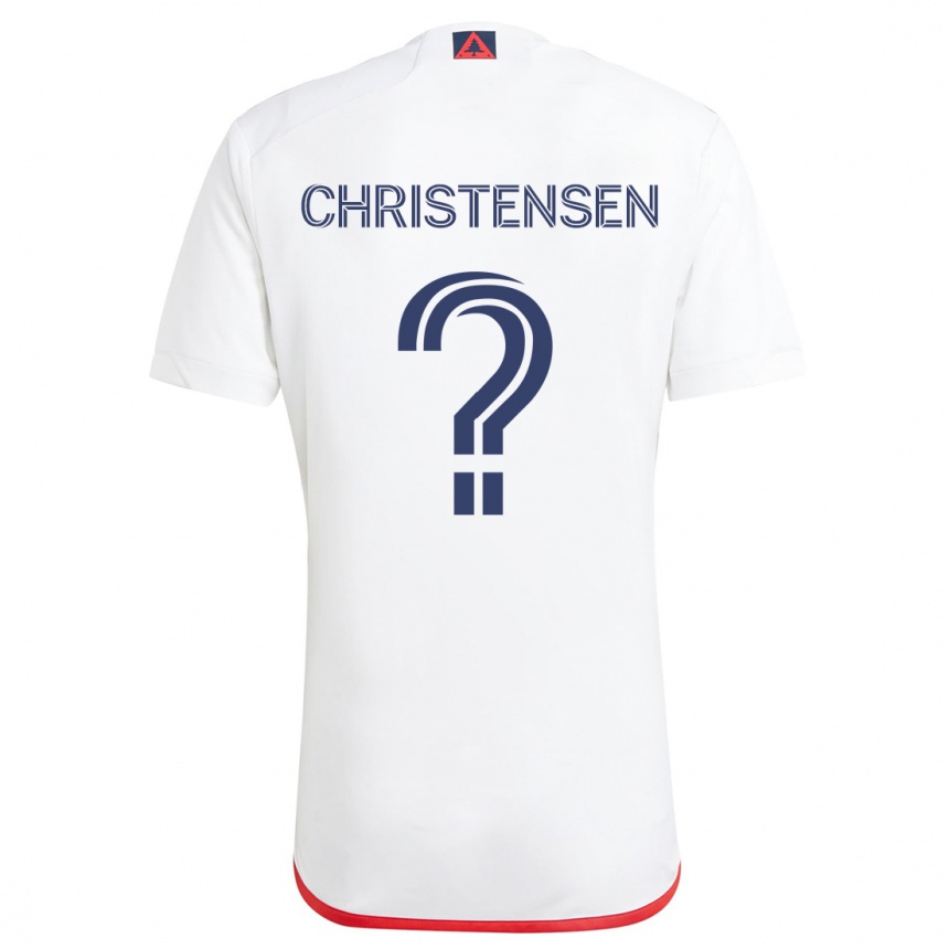 Vaikiškas Kevin Christensen #0 Balta Raudona Išvykos Marškinėliai 2024/25 T-Shirt