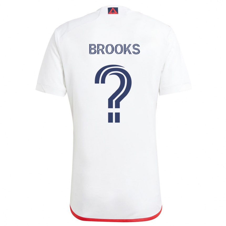 Vaikiškas Brian Brooks #0 Balta Raudona Išvykos Marškinėliai 2024/25 T-Shirt