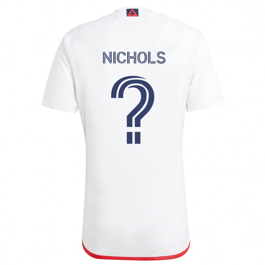 Vaikiškas Robert Nichols #0 Balta Raudona Išvykos Marškinėliai 2024/25 T-Shirt